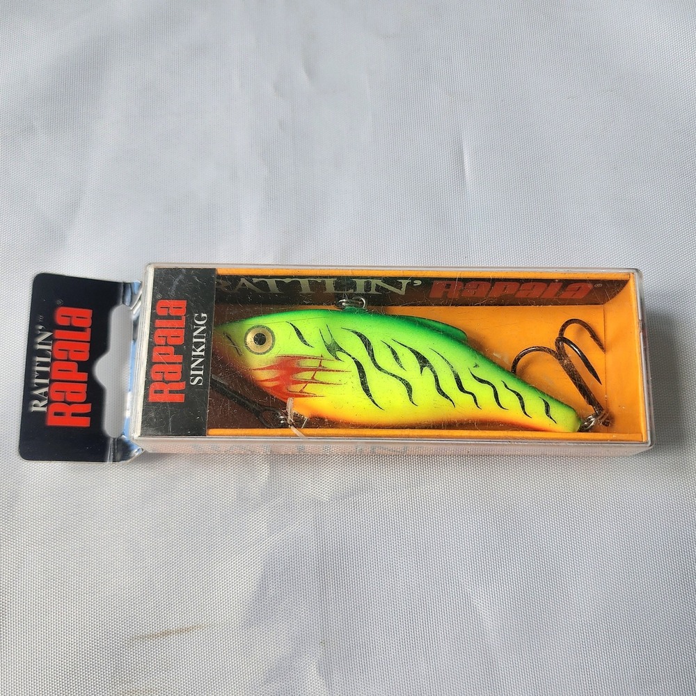 Rapala Rattlin RNR08 FT Firetiger Sinking Fishing Lure Crankbait Vintage Tiger
